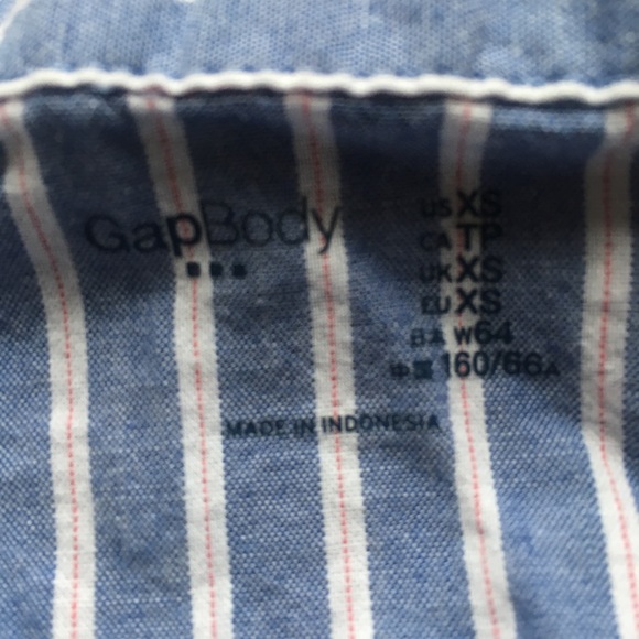 Gap Blue & White Striped Button Night Shirt XS - Picture 2 of 3